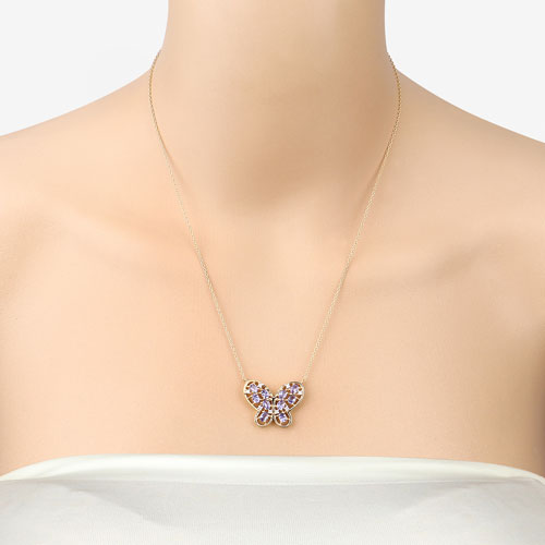 1.86 Carat Genuine Tanzanite and White Zircon .925 Sterling Silver Necklace by Bids.com