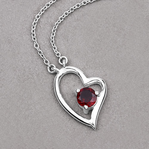 0.60 Carat Genuine Garnet .925 Sterling Silver Necklace by Bids.com
