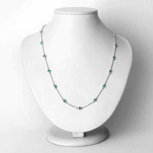 1.80 Carat Genuine Emerald .925 Sterling Silver Necklace by Bids.com