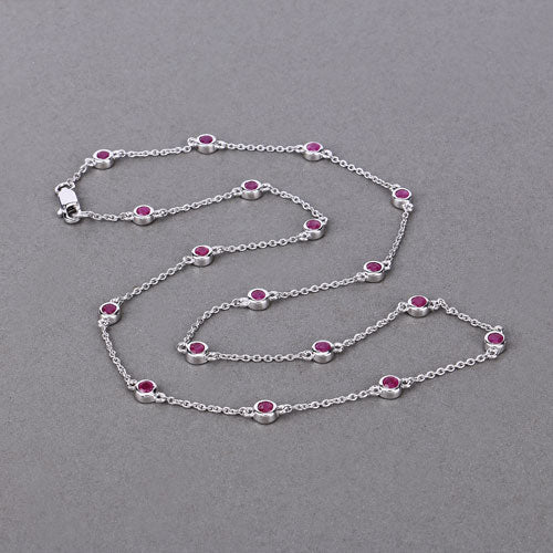 2.34 Carat Genuine Ruby .925 Sterling Silver Necklace by Bids.com