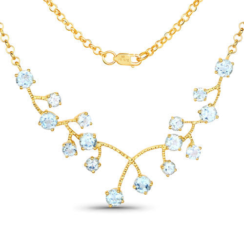 7.36 Carat Genuine Sky Blue Topaz .925 Sterling Silver Necklace DestGlow