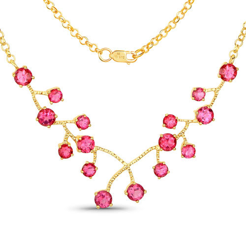 7.92 Carat Genuine Pink Topaz .925 Sterling Silver Necklace by Bids.com