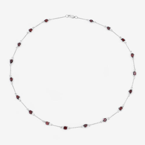 8.10 Carat Genuine Garnet .925 Sterling Silver Necklace by Bids.com