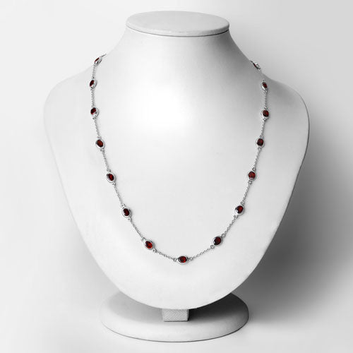 8.10 Carat Genuine Garnet .925 Sterling Silver Necklace by Bids.com
