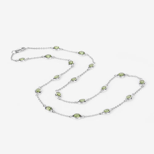 6.30 Carat Genuine Peridot .925 Sterling Silver Necklace by Bids.com