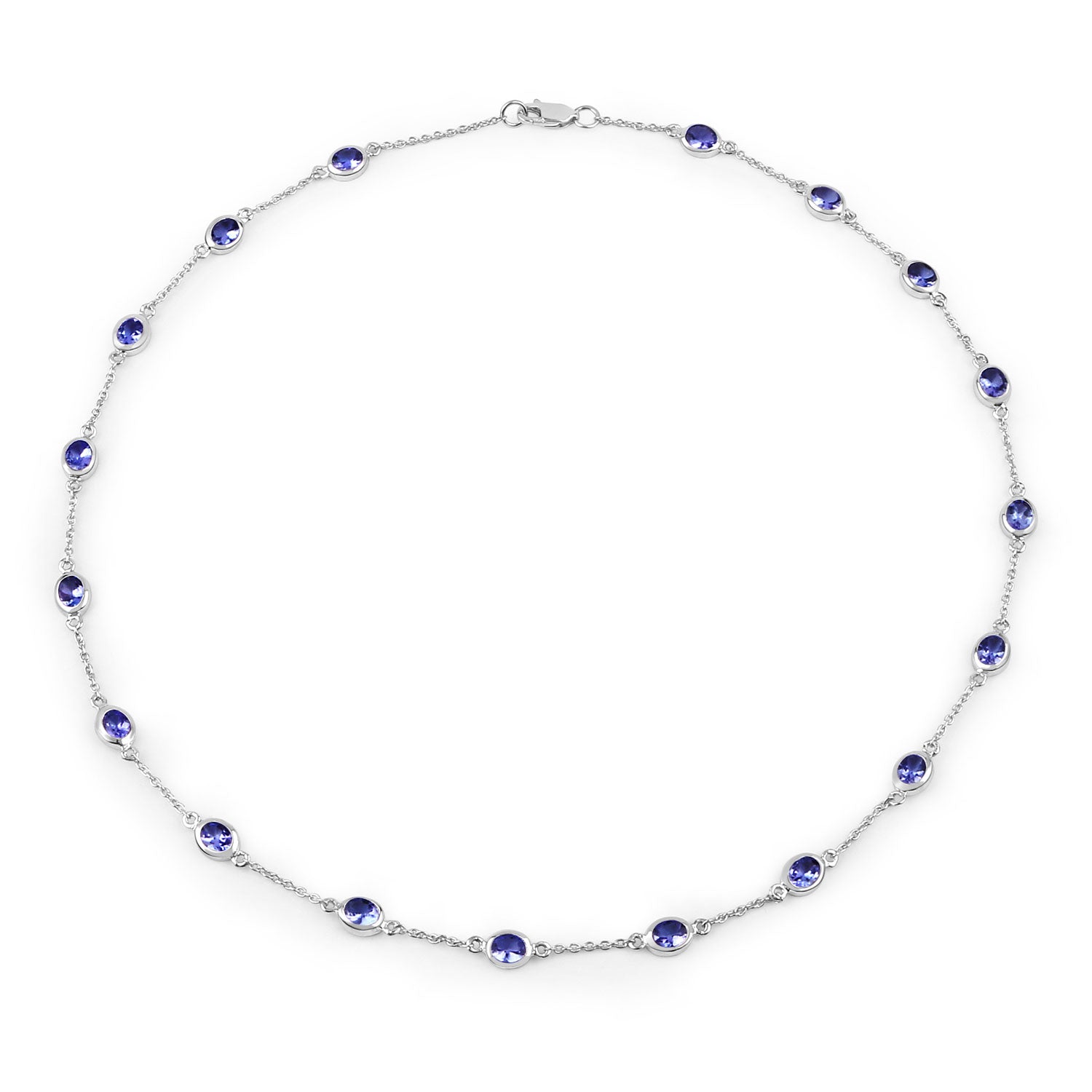 5.94 Carat Genuine Tanzanite .925 Sterling Silver Necklace DestGlow