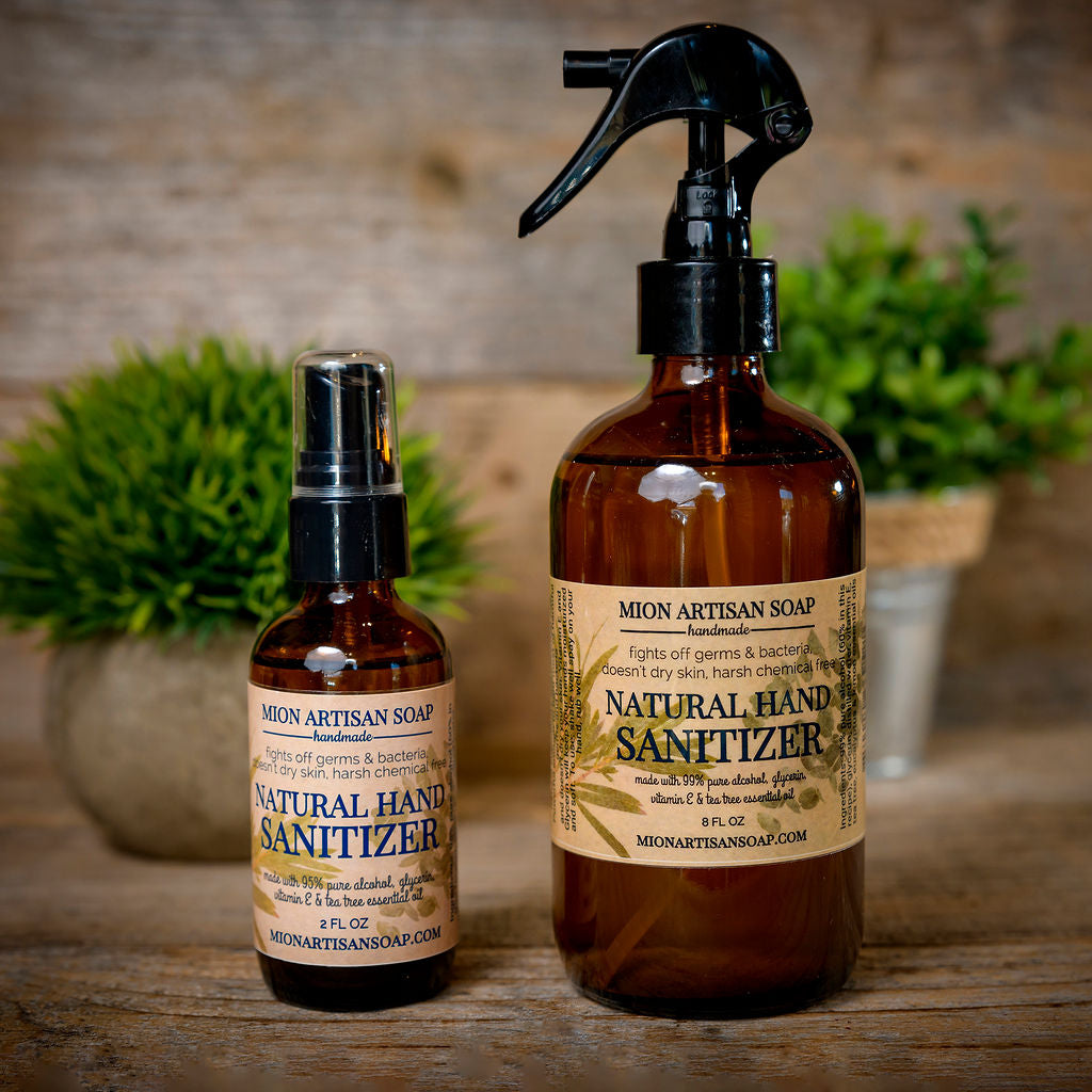 Natural Hand Sanitizers | Made With Pure Alcohol and Essential Oils | 8 FL OZ by MION Artisan Soap Co.