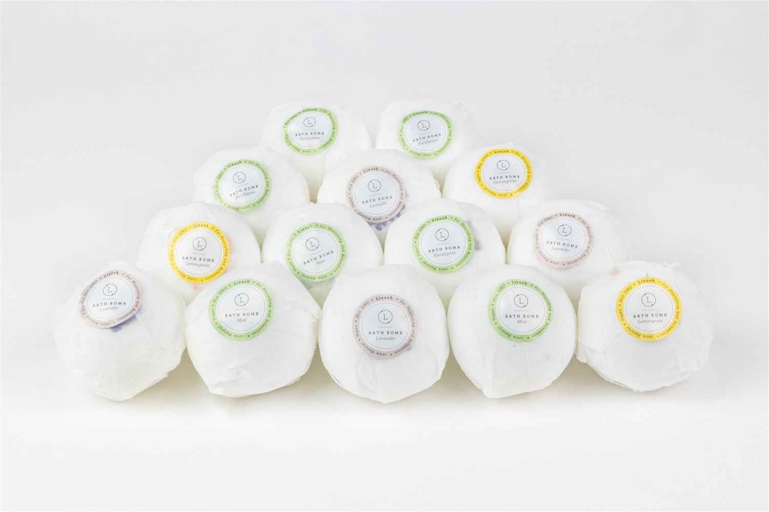 Bulk - 100 Natural Vegan Mix scents Bath Bombs - White by Lizush
