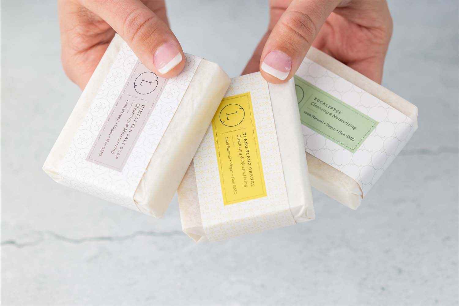 Set of 6 Handmade cold process ,Natural Soap Bars in gift Set box by Lizush