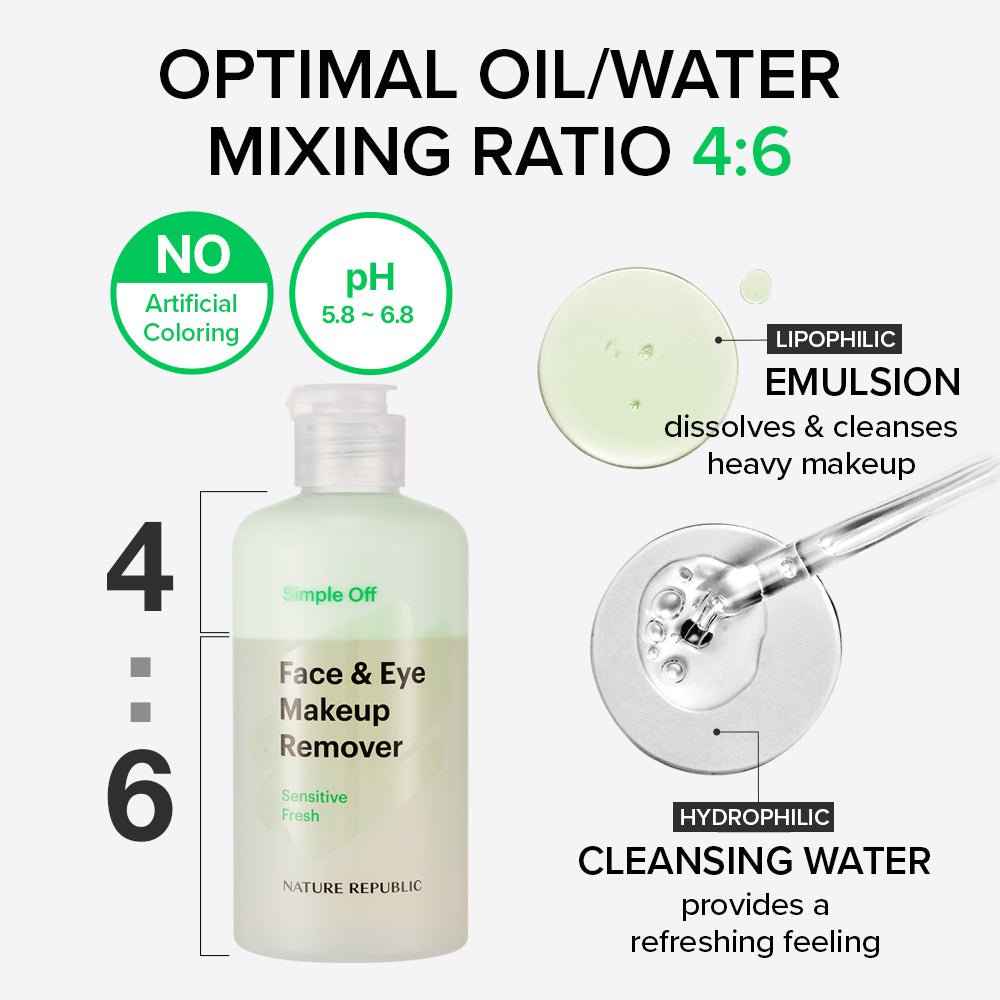 Simple Off Face & Eye Makeup Remover Special Set - Sensitive Fresh