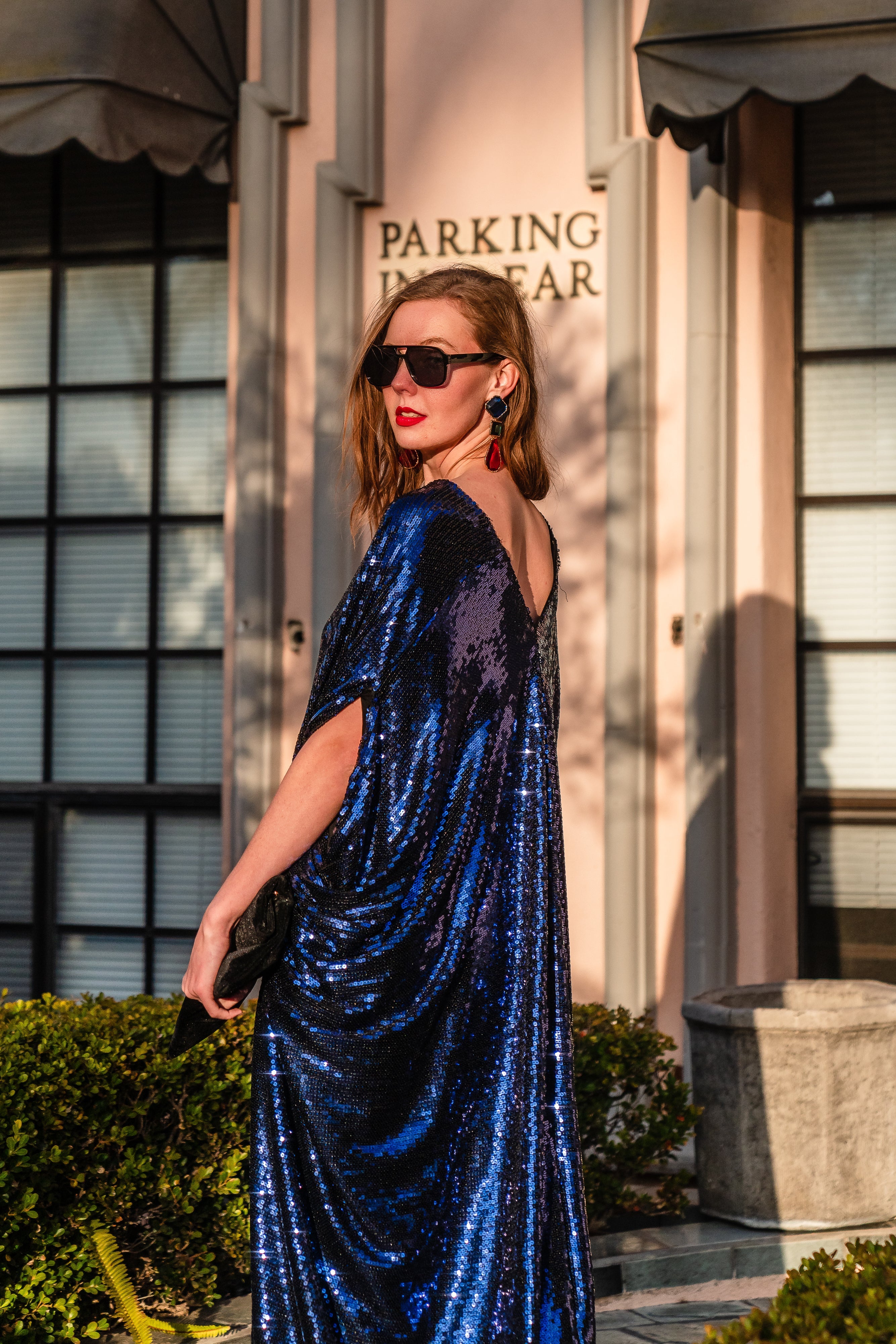 Night Sapphire Sequin Caftan Kaftan Dress by Jennafer Grace