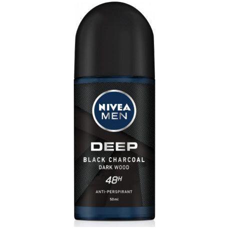 Nivea Deep Black Carbon Dark Wood Roll On Antiperspirant For Men 48 Hour 50 Ml by Pasteur Pharmacy