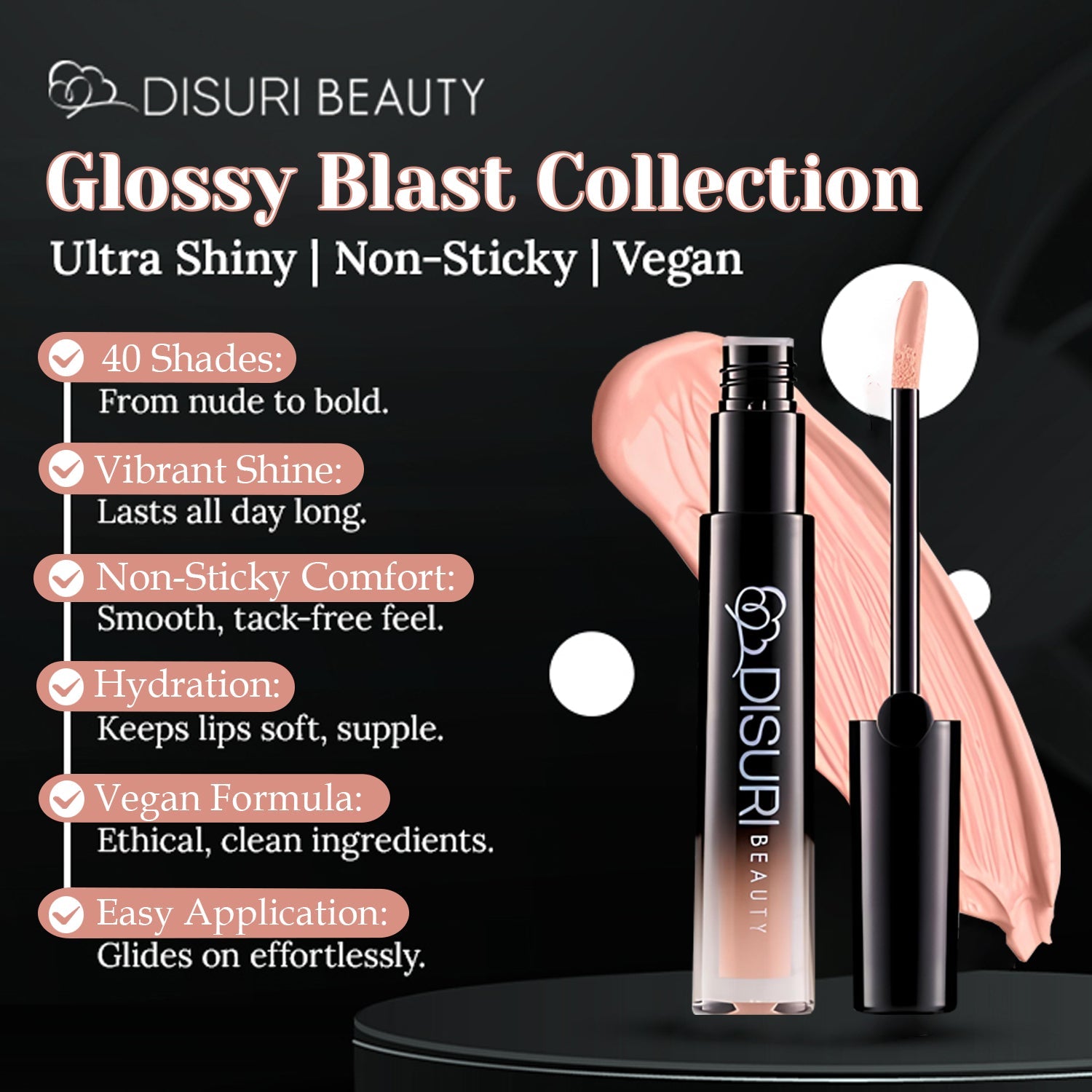 DISURI Beauty Glossy Blast Lip Gloss - Lola (M8)
