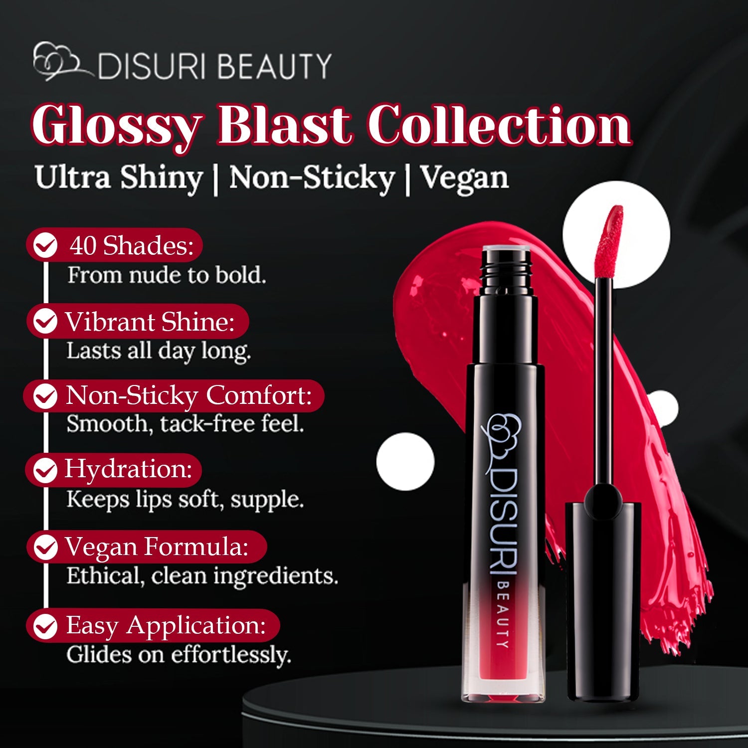 DISURI Beauty Glossy Blast Lip Gloss - Miami Splash