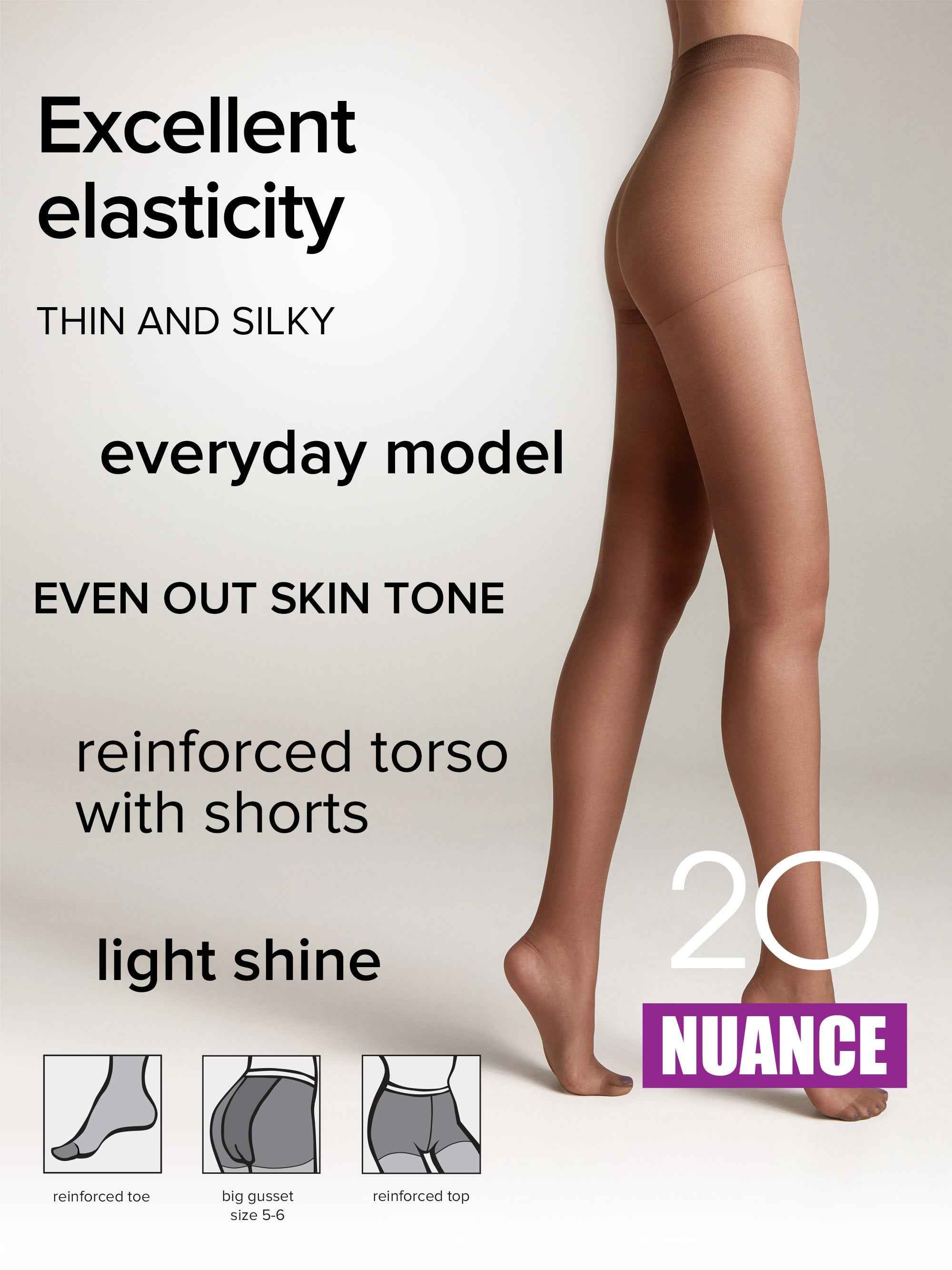 Tights Conte Nuance 20 Den - Reinforced Shorts