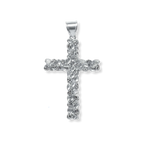 Nugget Cross Pendant Religious 925 Sterling Silver