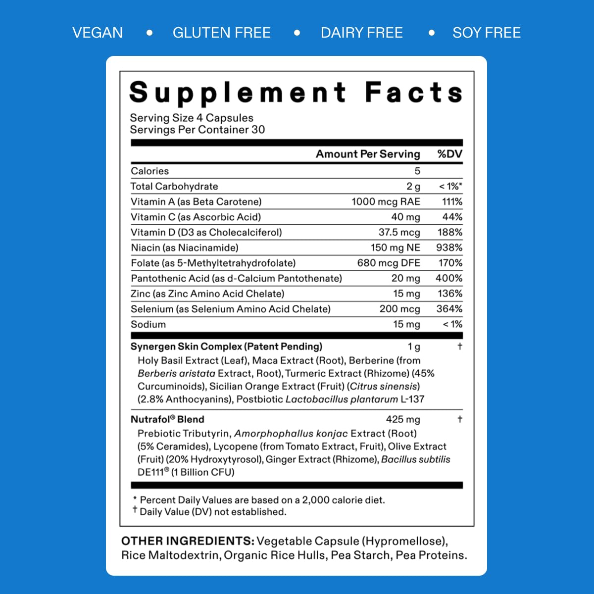 Nutrafol Clear Skin Nutraceutical Acne Supplement 3-Month Supply - DestGlow