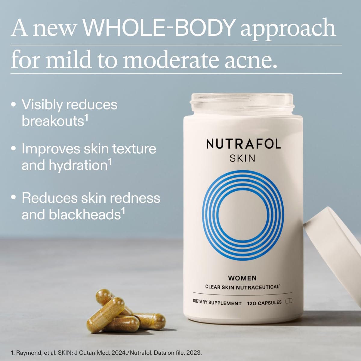 Nutrafol Clear Skin Nutraceutical Acne Supplement 3-Month Supply - DestGlow