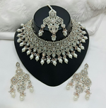 Joban Fashion Cream Color Stone Work Necklace Set