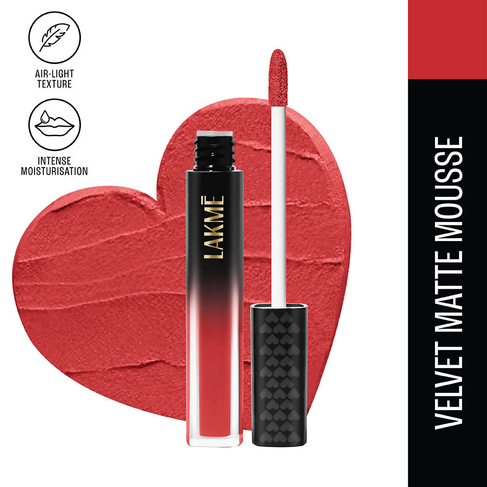 Lakme Xtraordin-Airy Velvet Matte Lip Mousse - Rebound Red