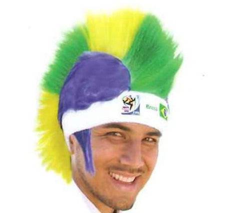 Brazil World Cup Soccer Mohawk Wig – Official FIFA Licensed Retro Fan Gear