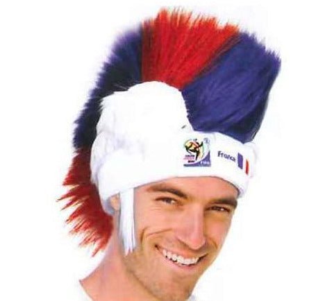 France World Cup Soccer Mohawk Wig – Official FIFA Licensed Retro Fan Gear