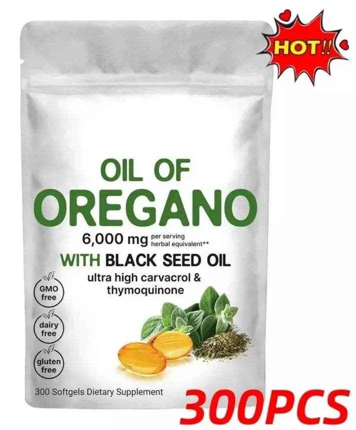 300 Softgels Oil of Oregano with Black Seed Oil