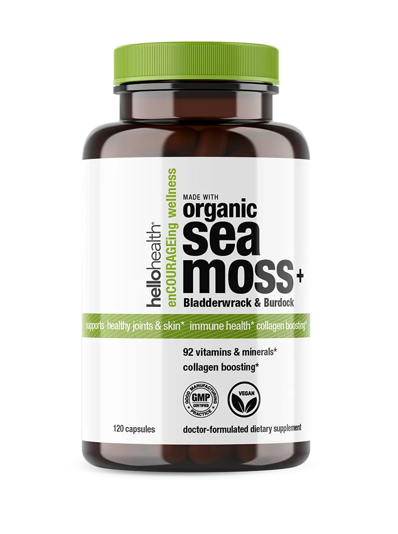 Organic Irish Sea Moss, Organic Bladderwrack, & Organic Burdock capsules by hellohealth