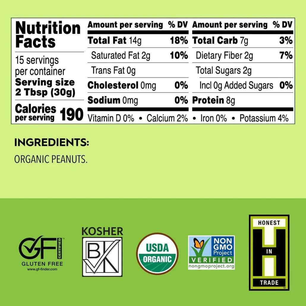 Peanut Butter, Creamy, No Salt, Organic by Country Life Natural Foods