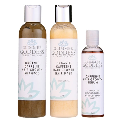 Organic Caffeine Hair Growth Trio - Shampoo, Conditioner & Treatment Set