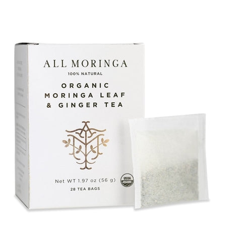 Miracle Tree's Organic Moringa Tea - Ginger Flavor, 25 Tea Bags