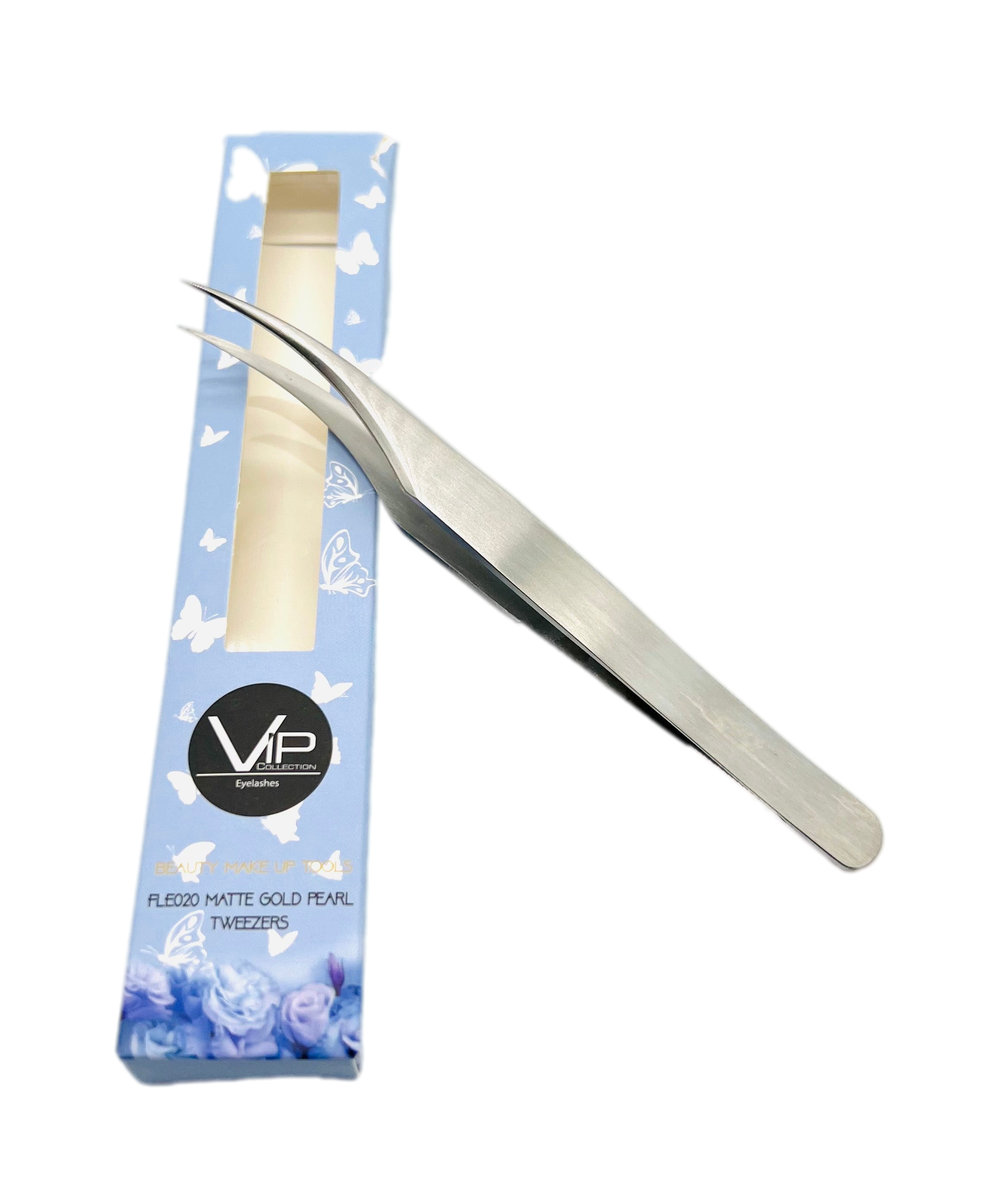 VIP Extensions Eyelash Tweezers FLE009, Blue