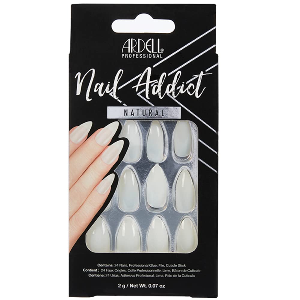 Ardell Nail Addict Premium Artificial Nail Set, Natural Stiletto