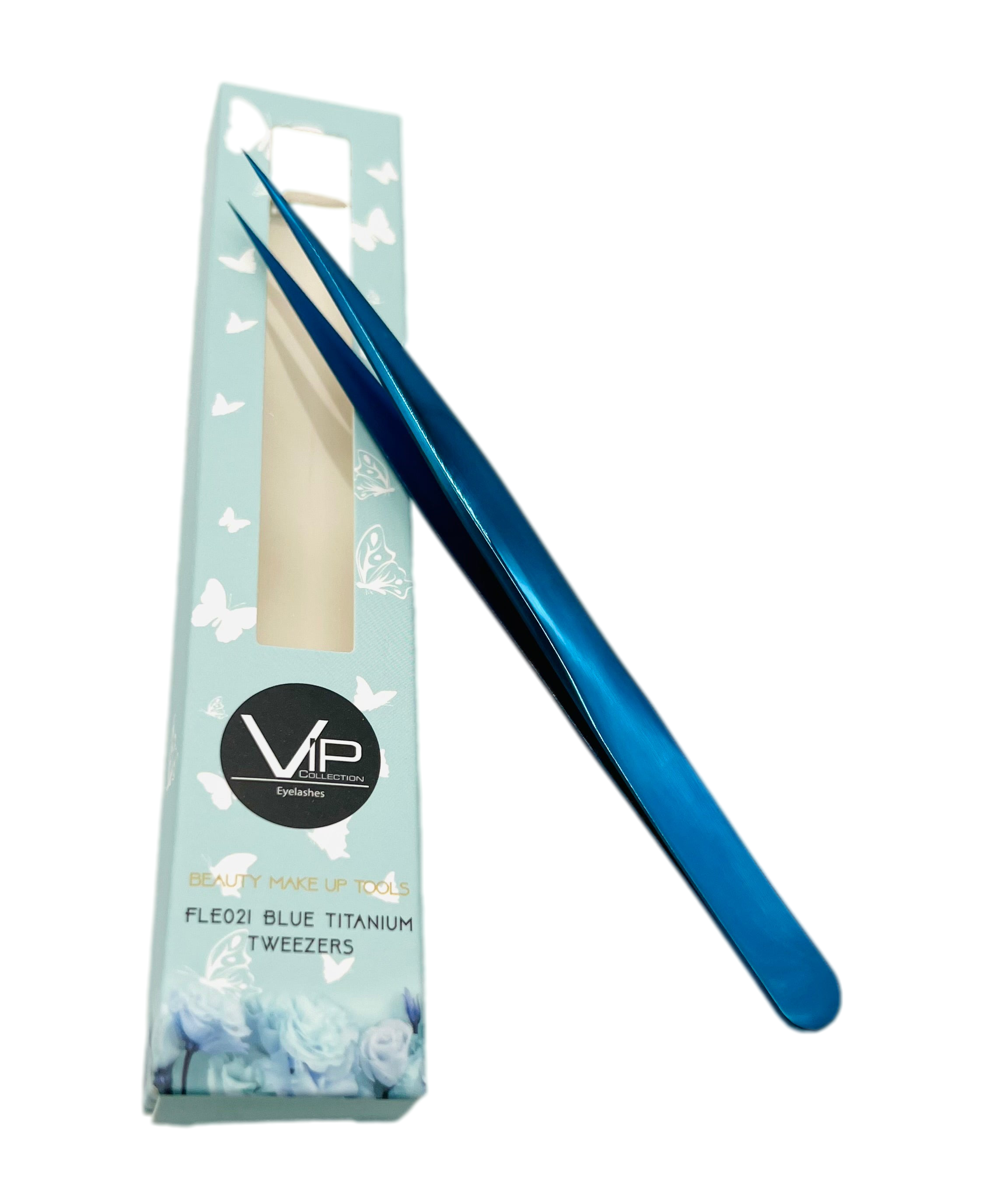 VIP Extensions Eyelash Tweezers FLE012, Matte Gold Pearl