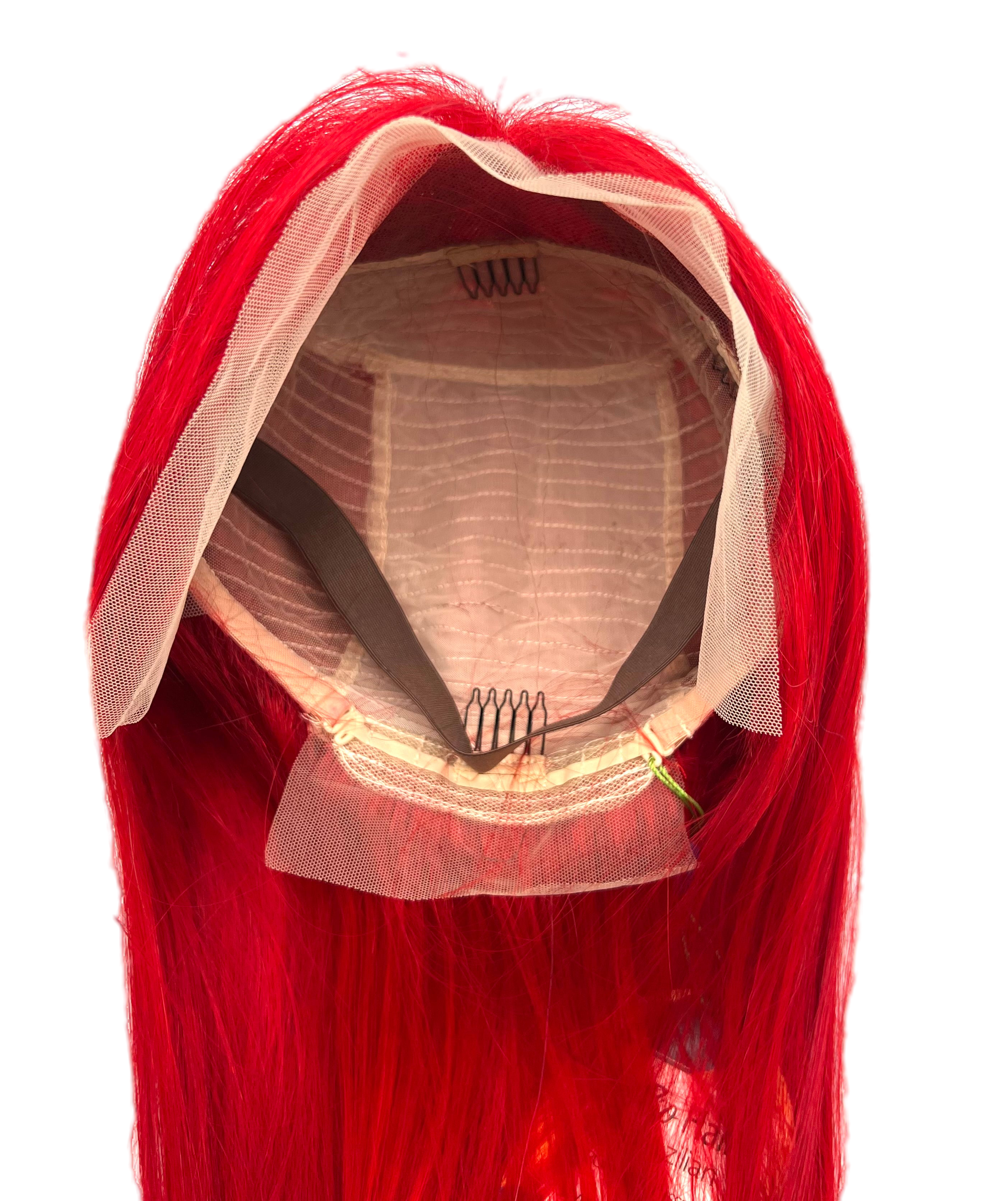 Rio Straight Human Hair Lace Front Wig, Pink, 10 in