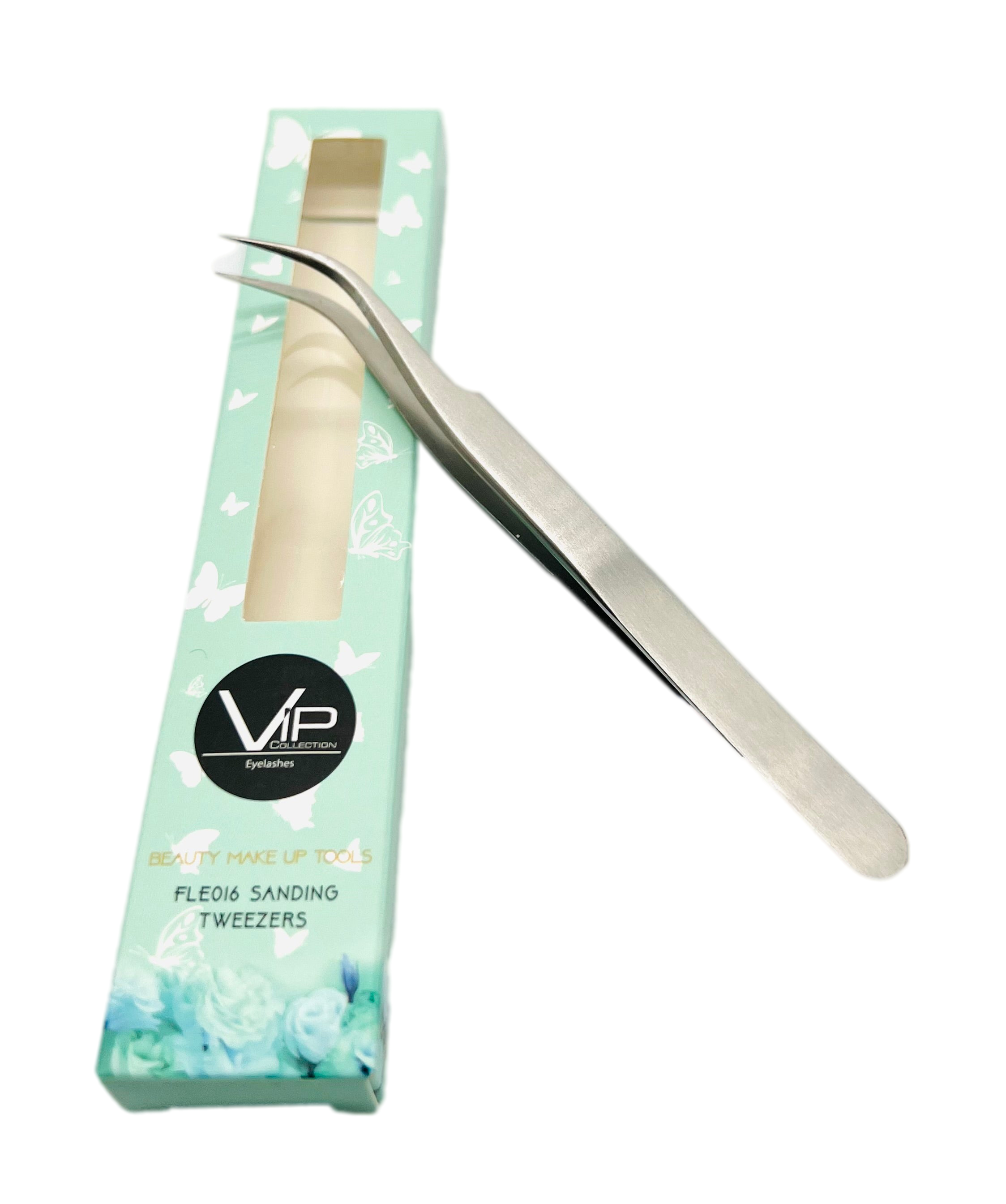 VIP Extensions Eyelash Tweezers FLE008, Matte Gold Pearl