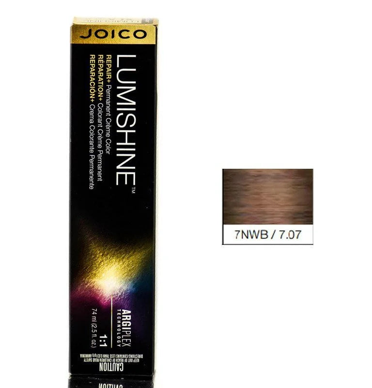Joico LumiShine Permanent Creme Hair Color 7NWB/7.07, 2.5 oz