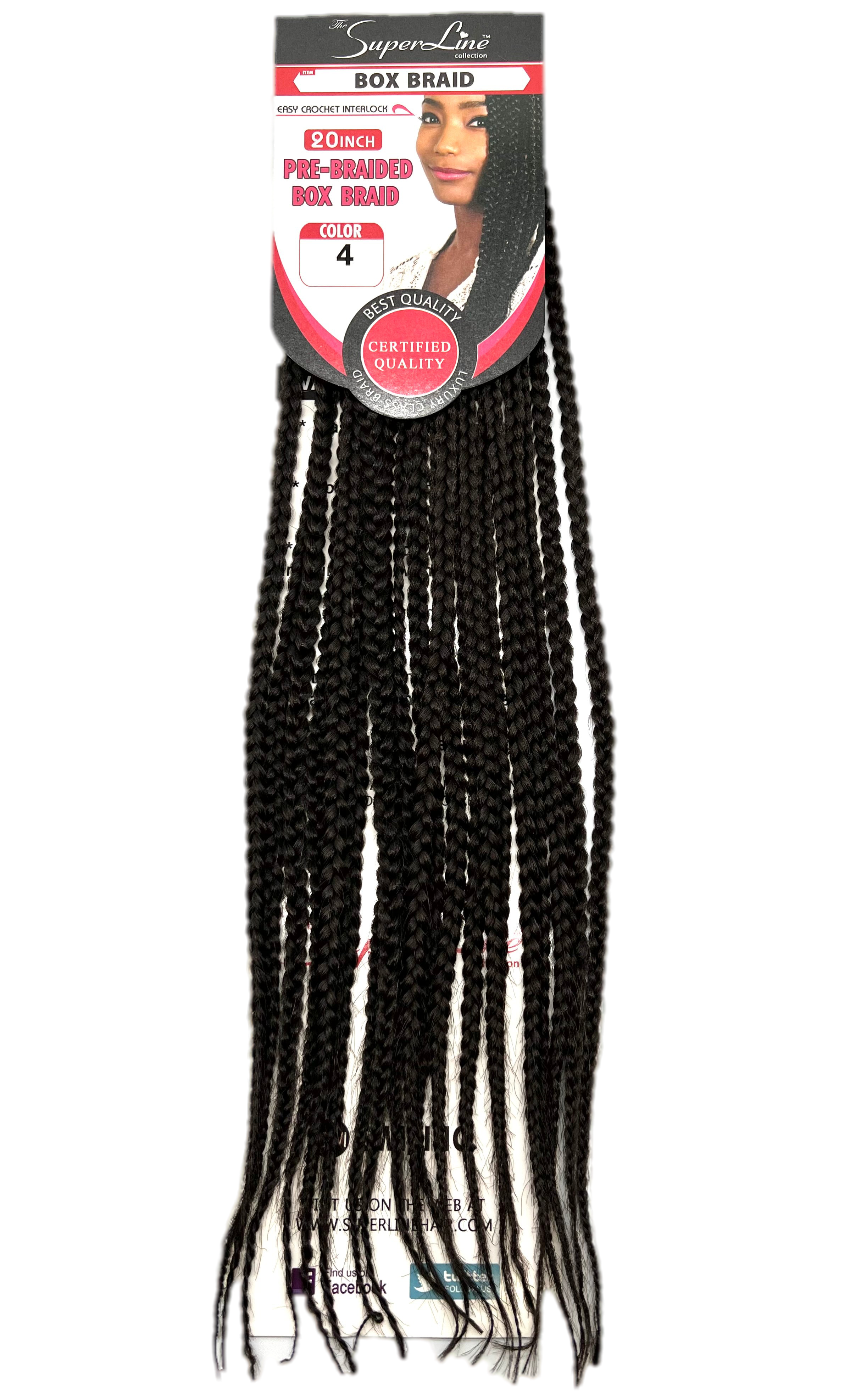 Super Line Pre-Braided Box Braid 20 in, Color 4