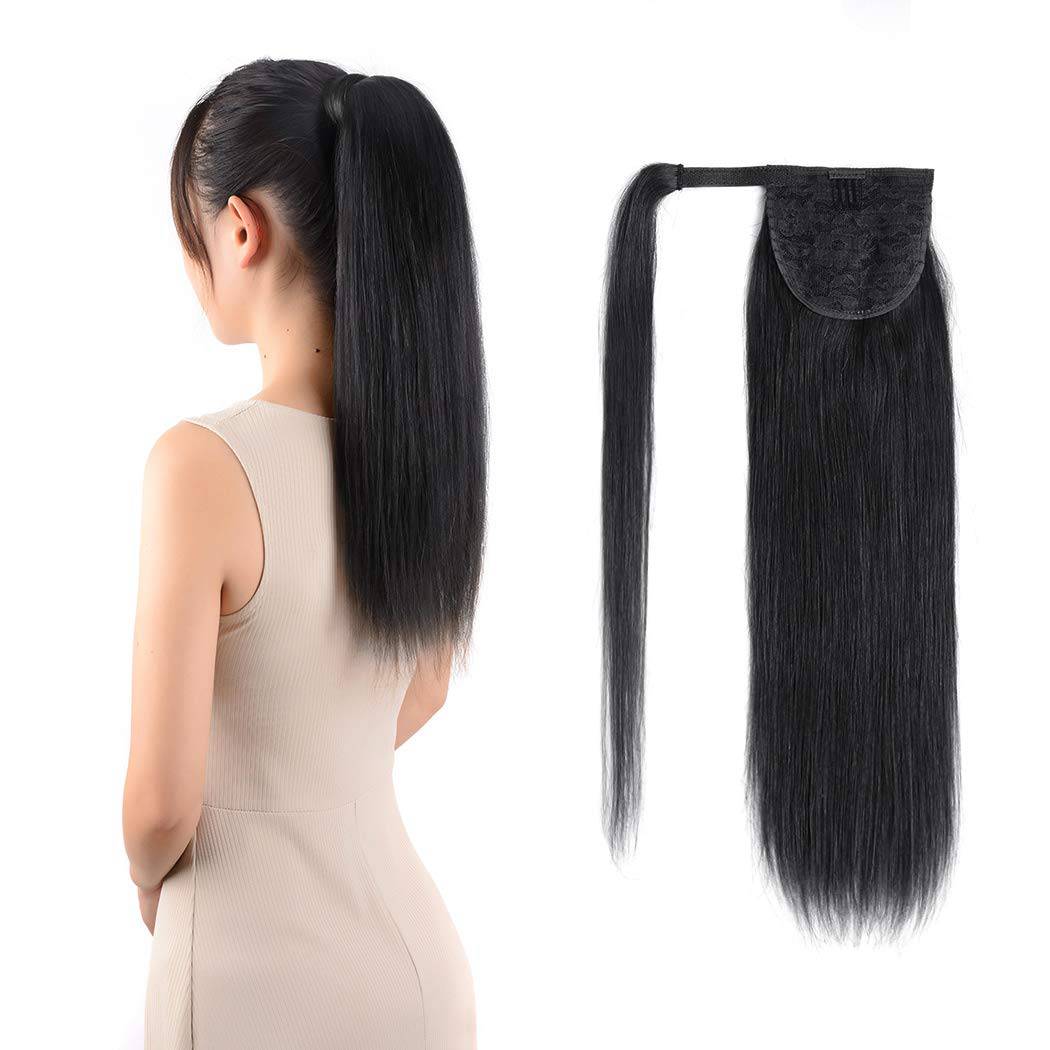 VIP Extensions Silky Straight Human Hair Ponytail, Color 34, 18 in