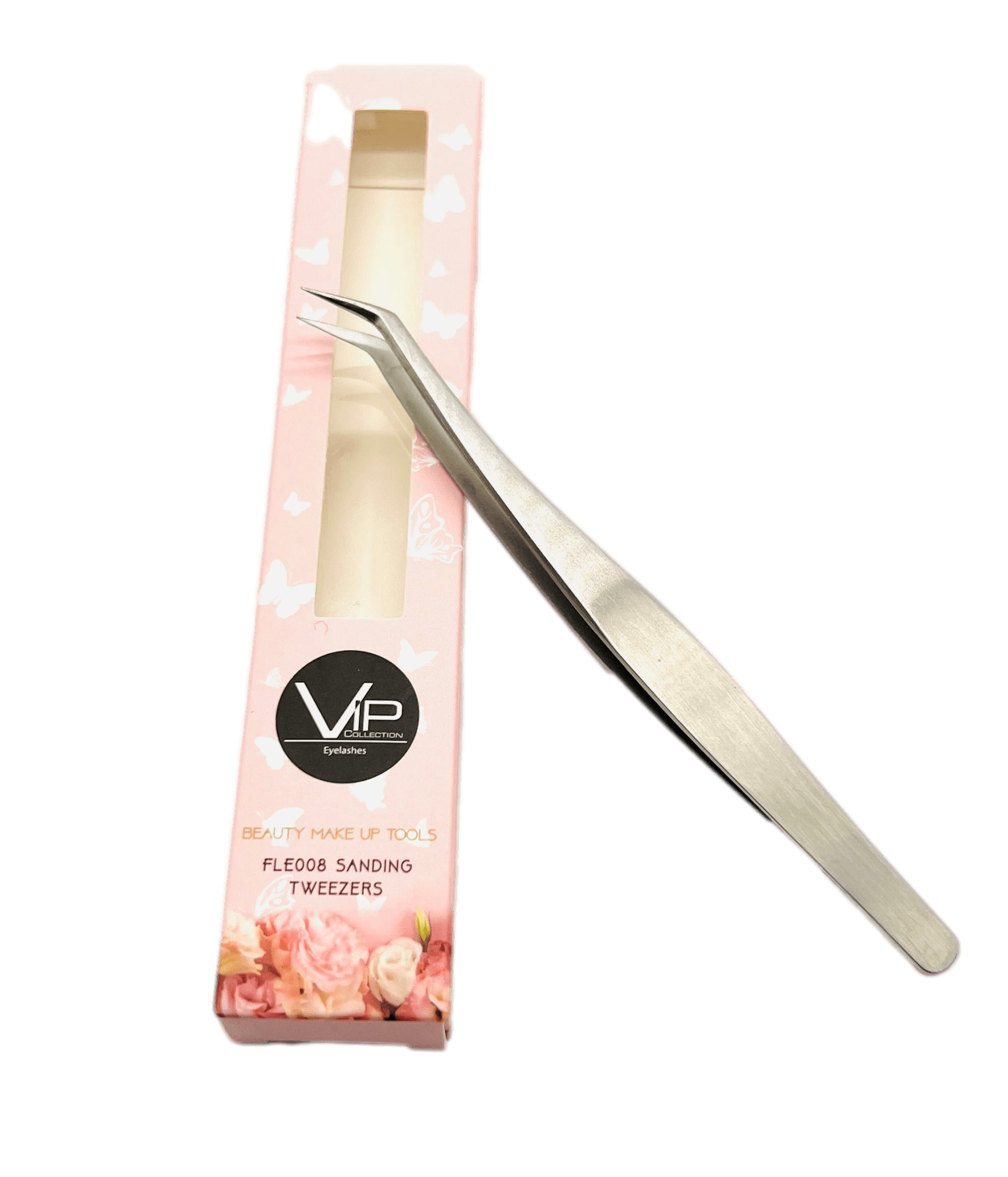 VIP Extensions Eyelash Tweezers FLE020, Matte Gold Pearl