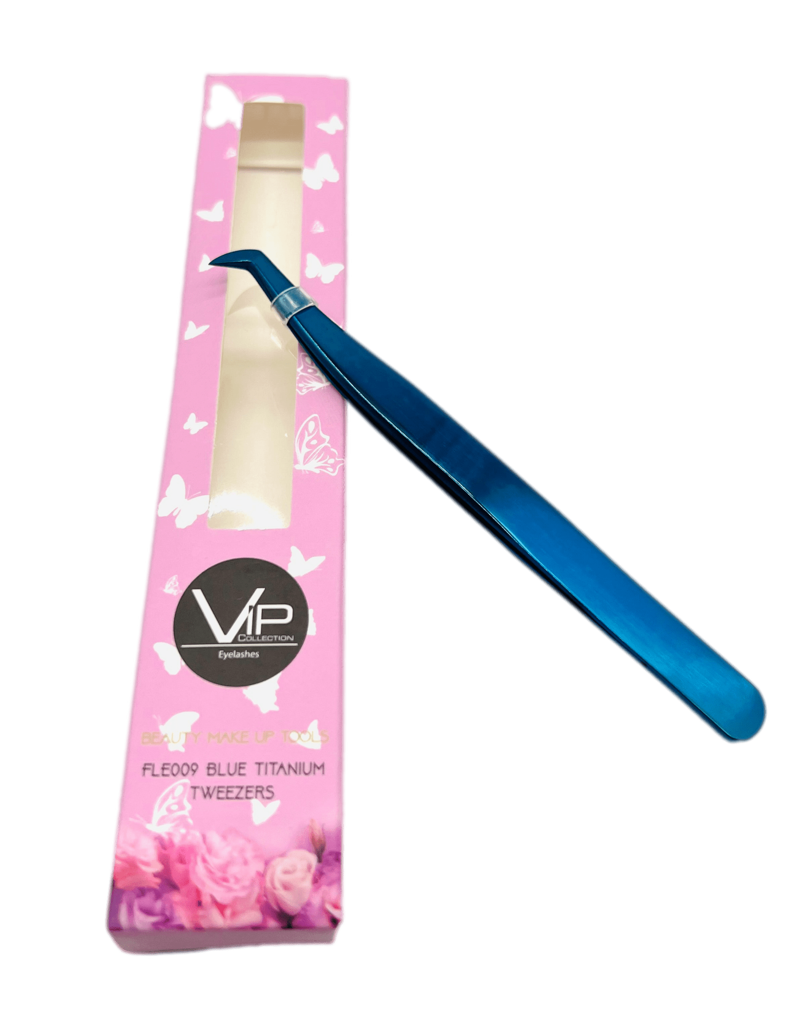 VIP Extensions Eyelash Tweezers FLE020, Blue