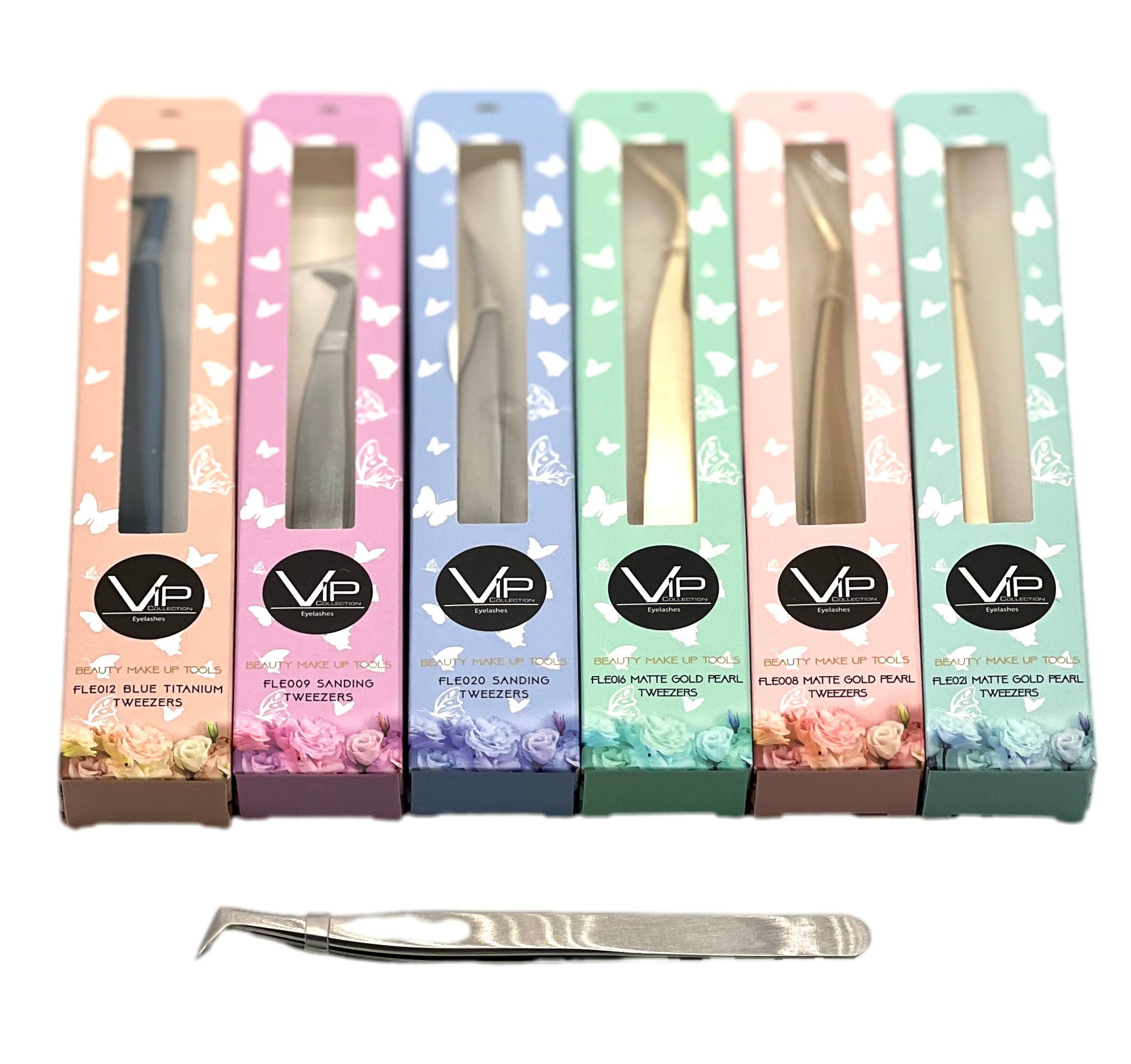 VIP Extensions Eyelash Tweezers FLE012, Sanding
