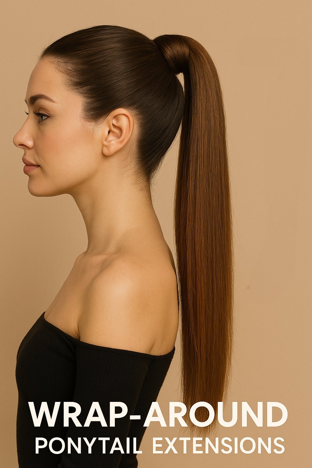 VIP Extensions Silky Straight Human Hair Ponytail, Color 34, 18 in