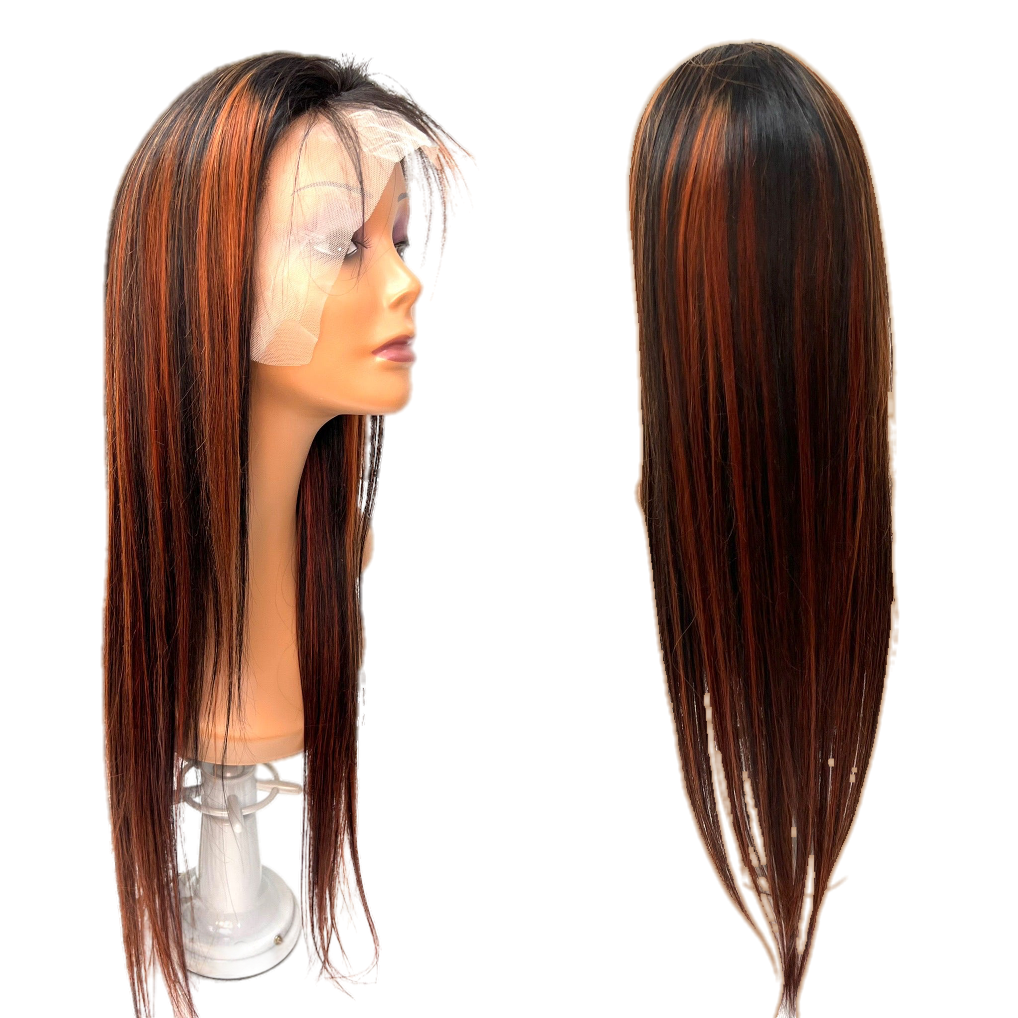 Rio Straight Human Hair Lace Front Wig, Pink, 10 in