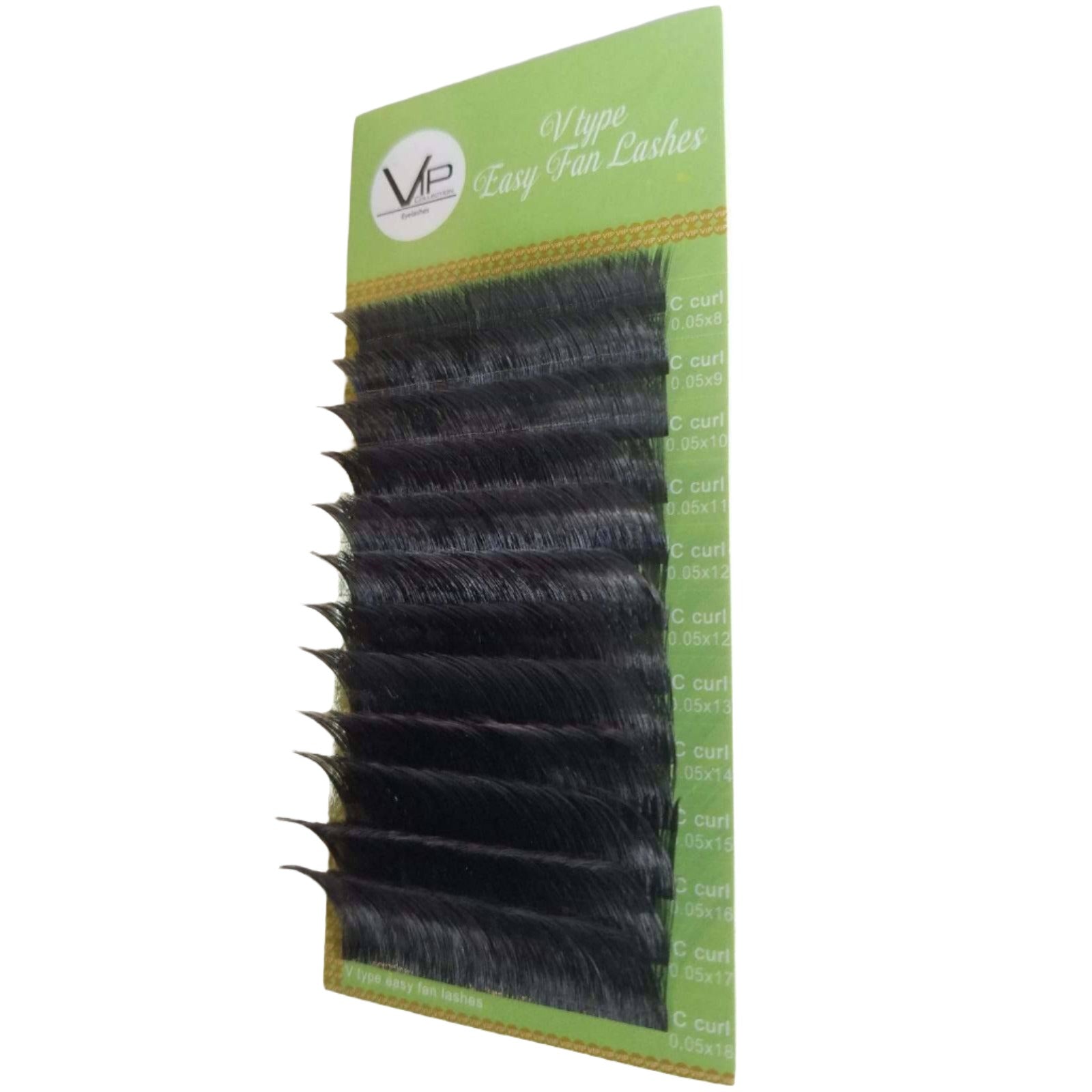 VIP Extensions V Type Easy Fan Lash Extensions 0.05 C Curl 12 Lines, 8 mm
