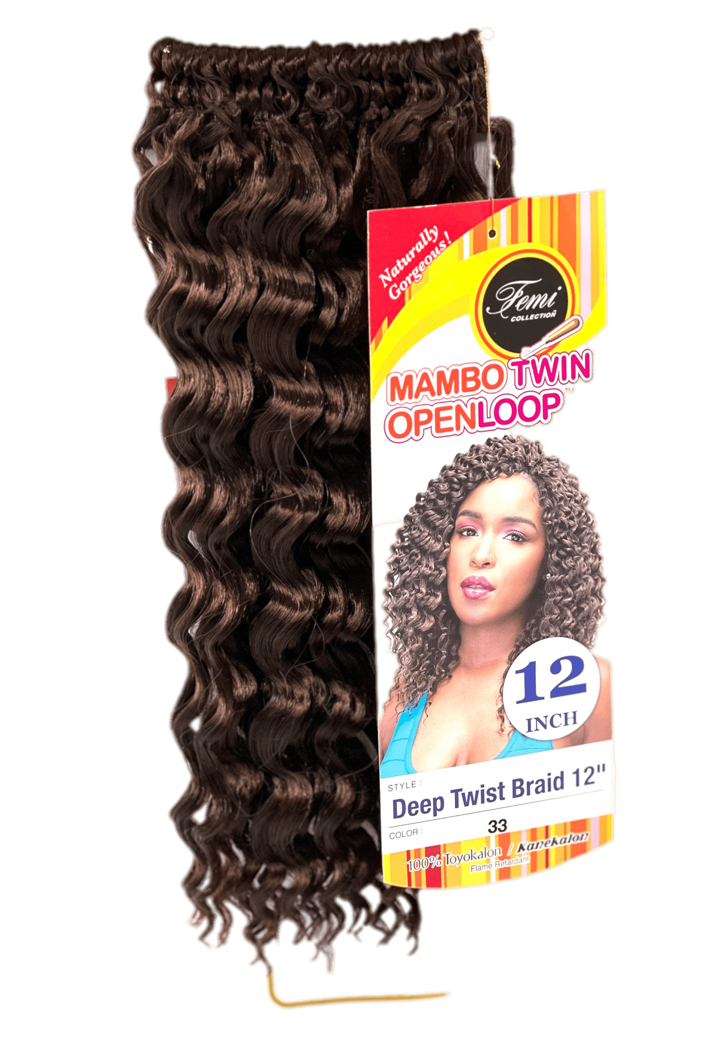 Femi Collection Mambo Twin Open Loop Deep Twist Braid 12 in, Color 33