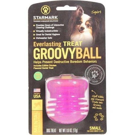 Starmark Everlasting Treat Groovy Ball Dog Toy, Small, Green