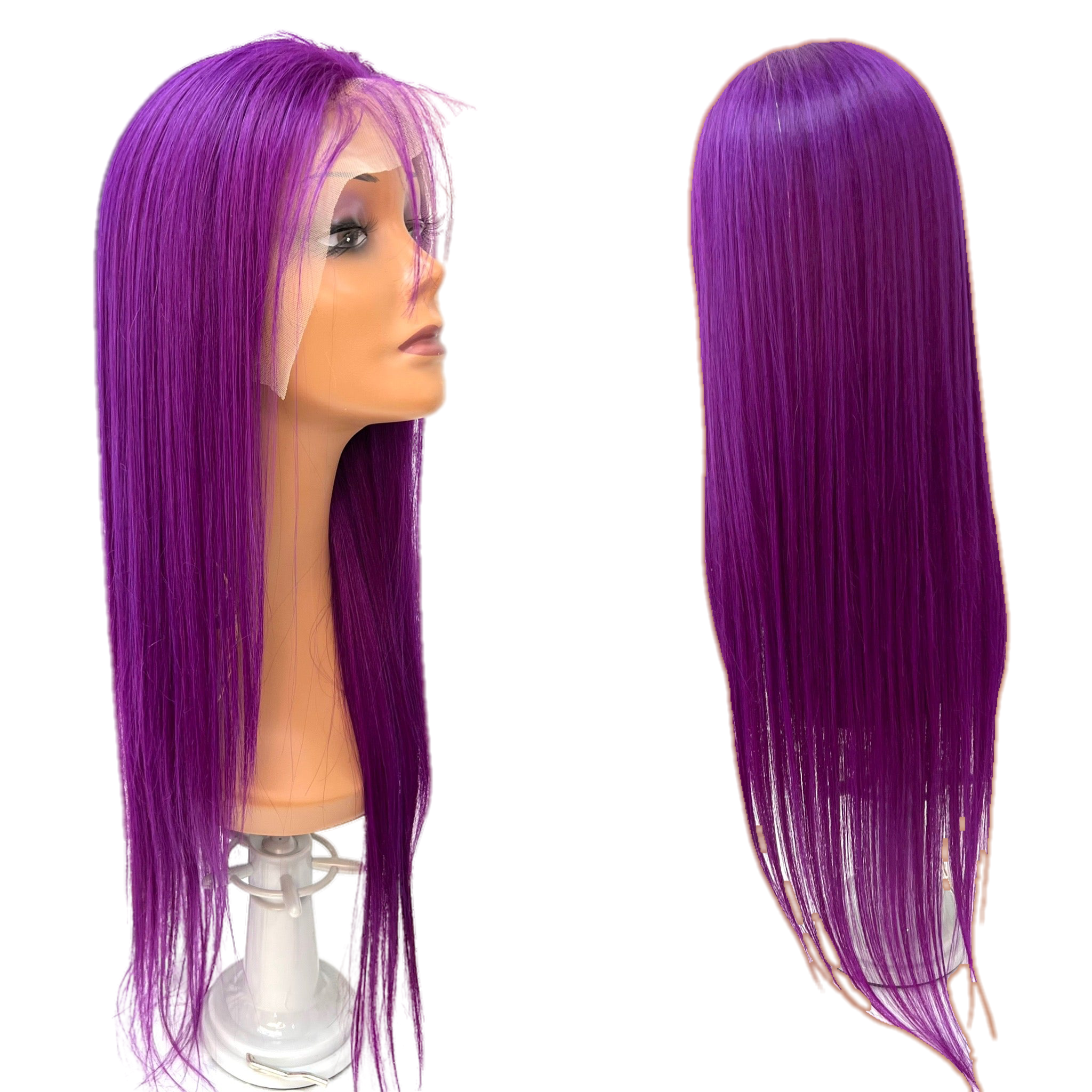Rio Straight Human Hair Lace Front Wig, Pink, 10 in