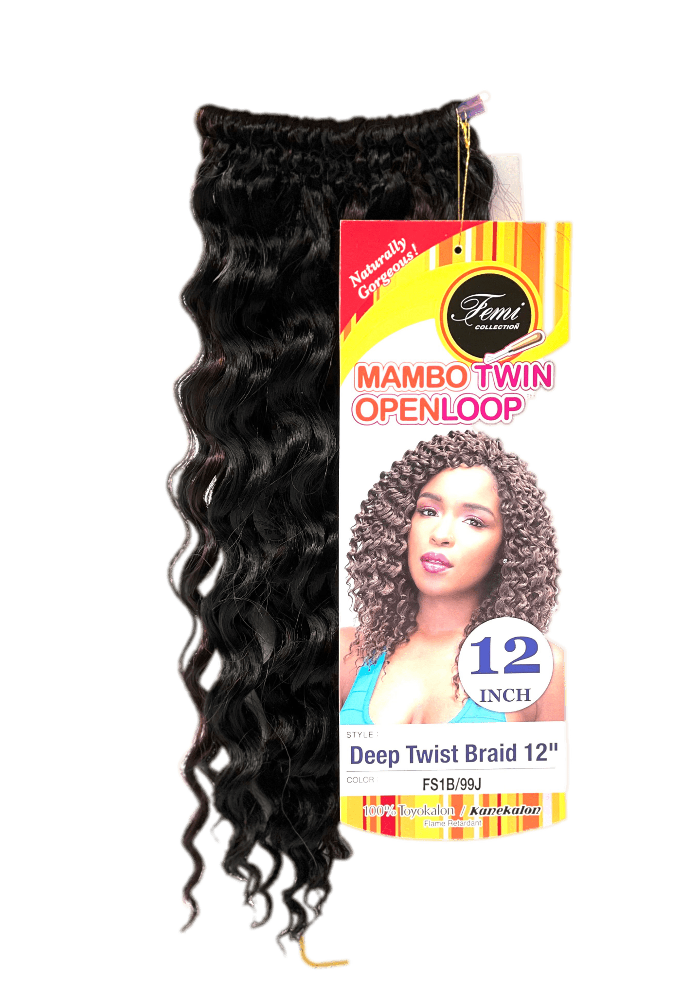 Femi Collection Mambo Twin Open Loop Deep Twist Braid 12 in, Color FS1B/99J