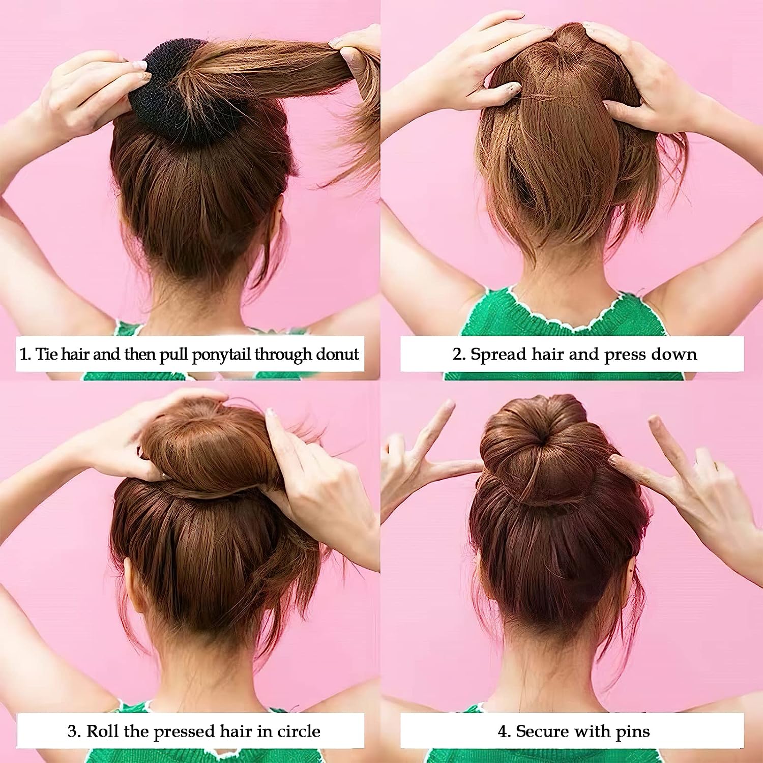 VIP Extensions Hair Bun Maker Donut, Large Beige